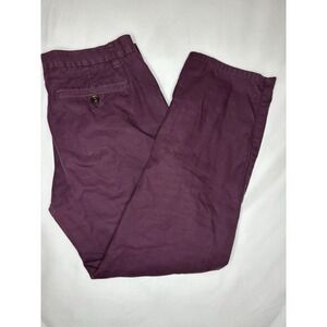Bonobos Athletic Fit Chino Pants Men's 31x28 Maroon Stretch Cotton Flannel Lined